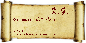 Kelemen Fülöp névjegykártya