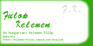 fulop kelemen business card